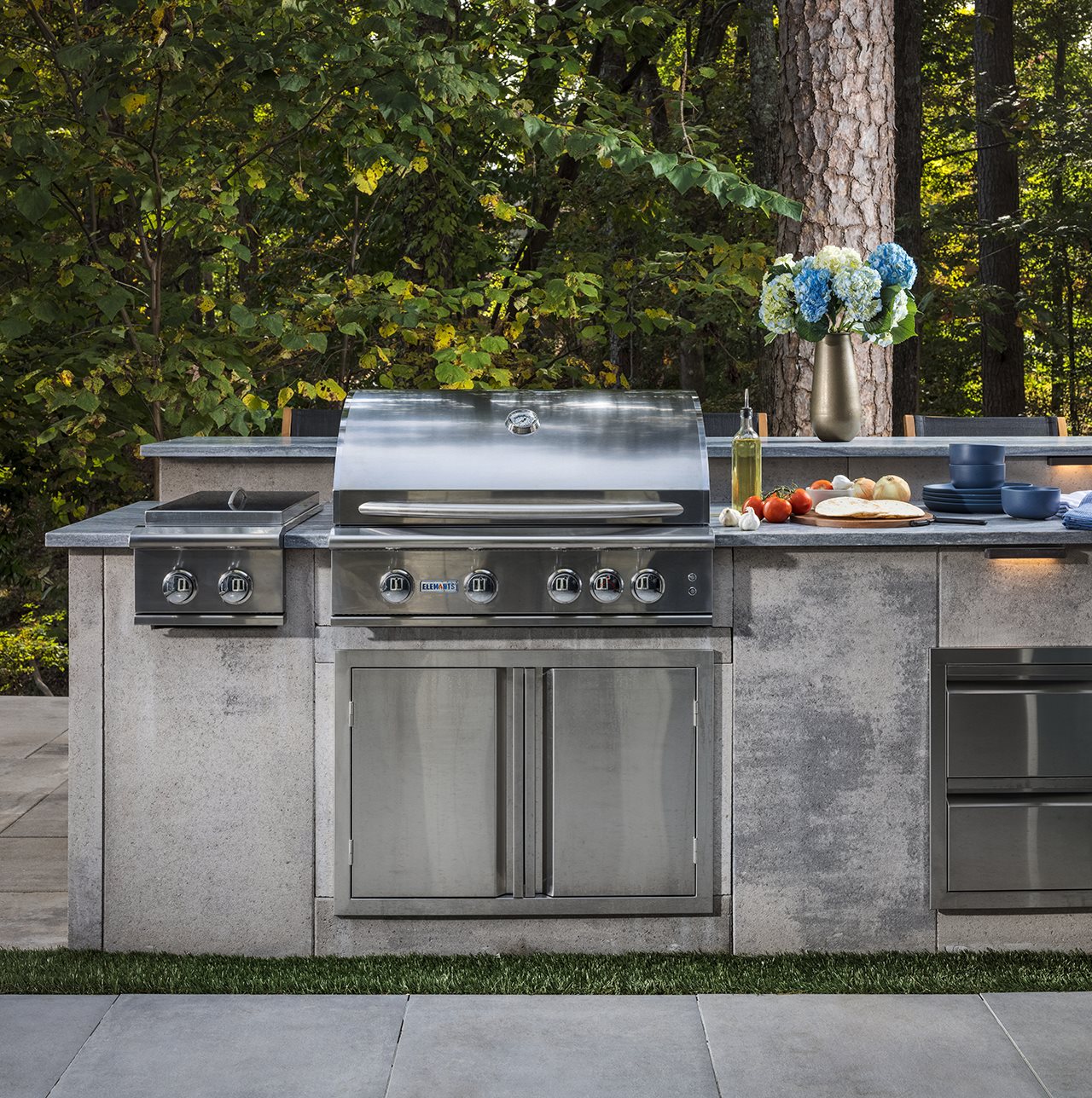 Outdoor kitchen and counter area