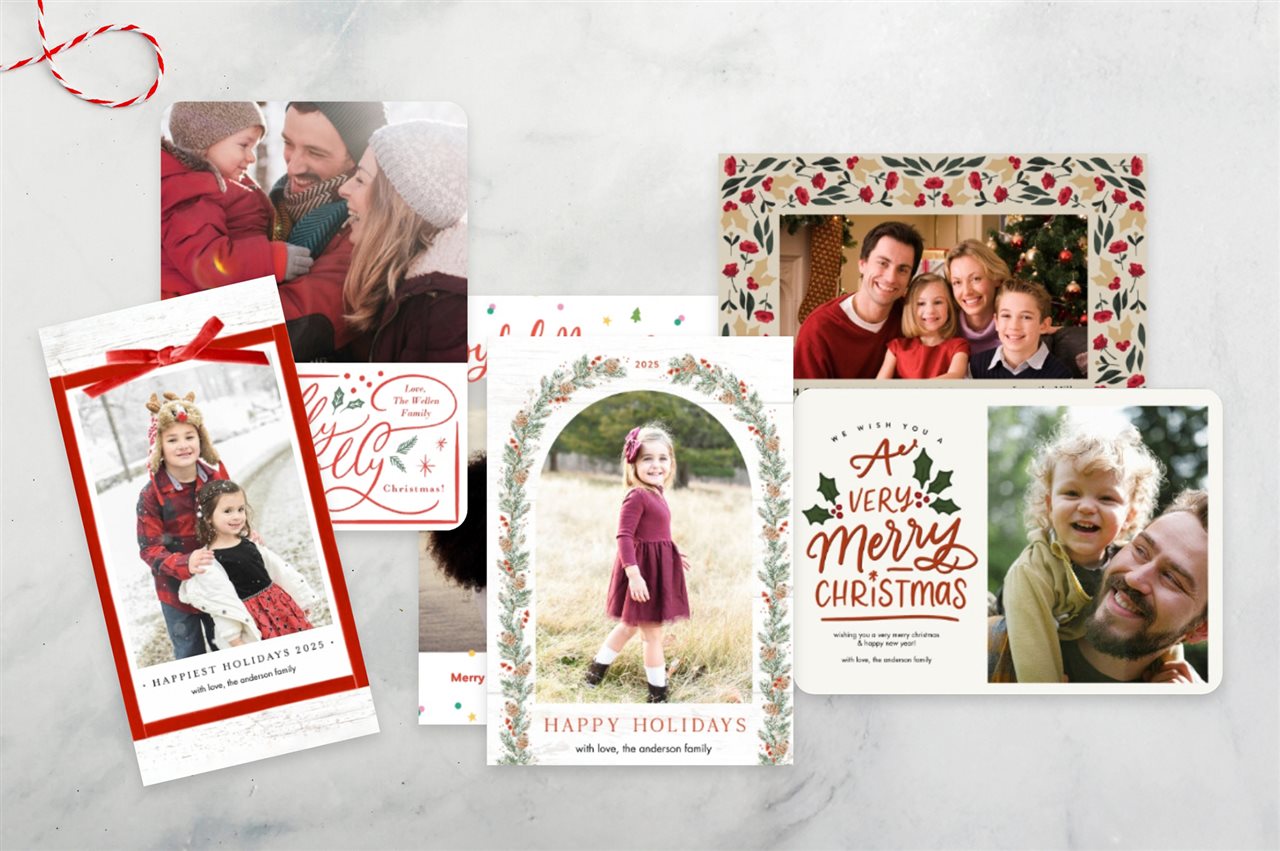 Family holiday photos turned in to cards that can be mailed for you.