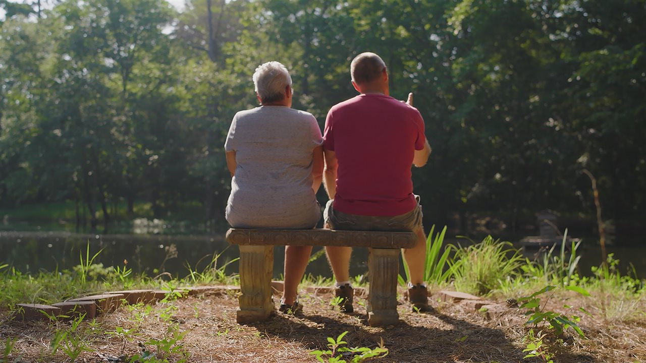 Dave and his wife, Diana, outside their home. His oncologist recommended Reblozyl (luspatercept-aamt), a prescription medicine for injection used to treat adults with anemia associated with MDS, and together they decided to move forward with the treatment.