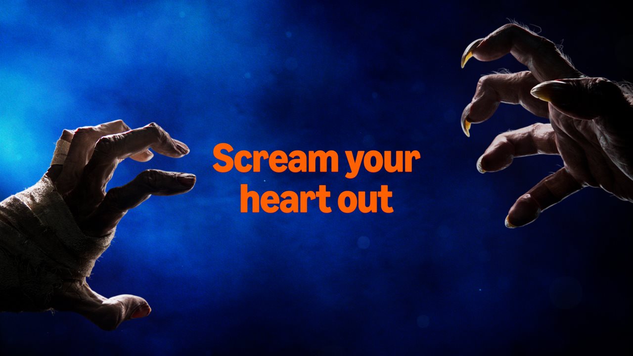 Two creepy hands and type that says 
