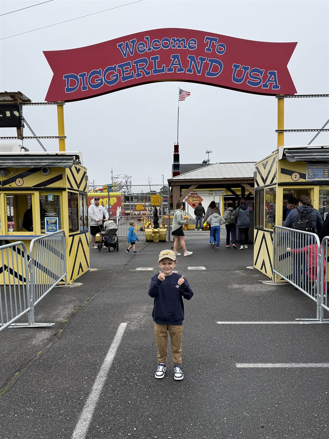 Make-A-Wish kid, Sam, at Diggerland. Later in the day Sam became a big fan of NYC's Lego Store.