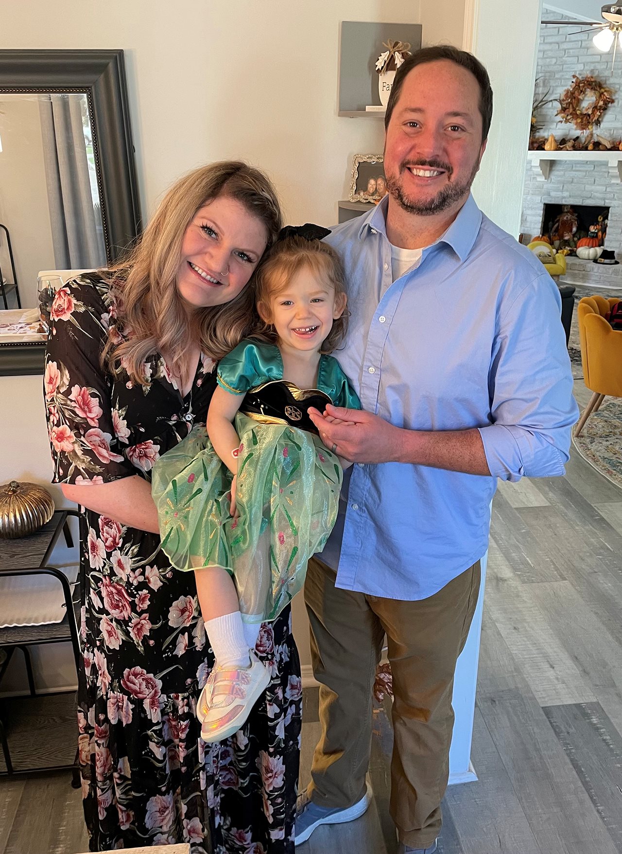 Kennedy, who died of the flu, and her mom and dad during a holiday celebration.