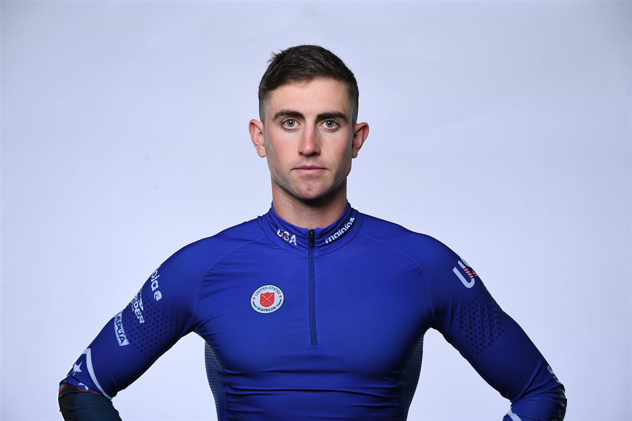 Spc. Sean Doherty, wearing competitive uniform. With Milan being his fourth appearance at the Games, he has tied the all-time record for appearances by an American in the sport.