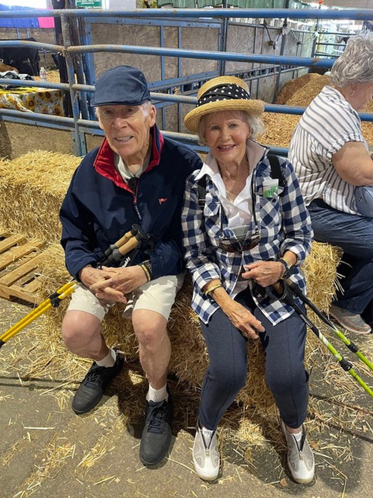 Shirley and friend at a farm